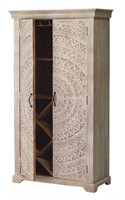 Carved White Lace Sylvan Wine Cabinet