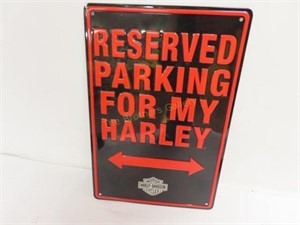 Harley Metal Parking Sign - 12" x 18"