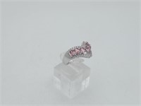 Sterling Pink Amethyst Color V Multi Stone Ring