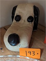 Vintage Dog Head Statue - Heavy