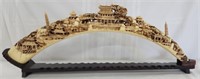 Beautifully Carved Resin Tusk With Asian Scene