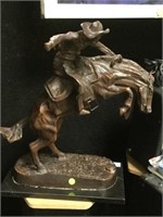 REMINGTON STATUE OF BRONCO RIDER - APPROX 22" HIGH
