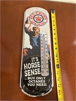RED CROWN GASOLINE METAL THERMOMETER