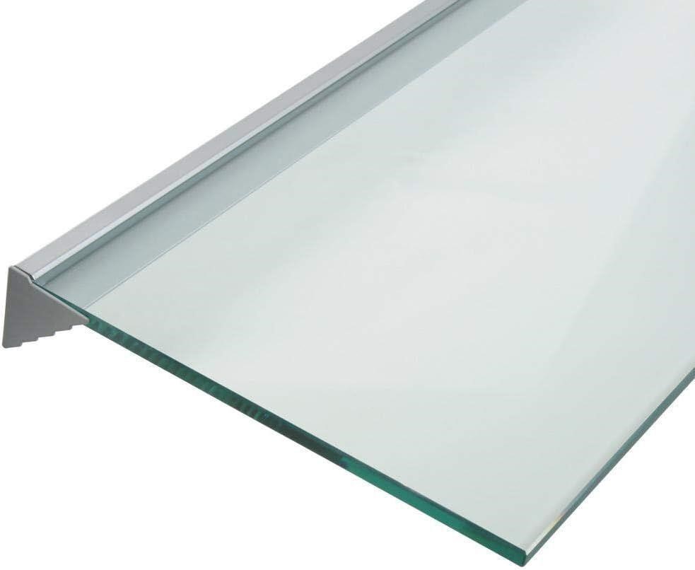 Floating Glass Wall Shelf Kit 8in x48in Clear