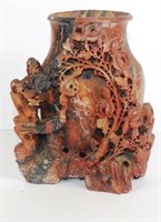 Chinese carved hardstone vase