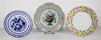 Three various antique ceramic serving plates