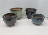 Ceramic Flower Pots - 4 Items - Tallest 9"