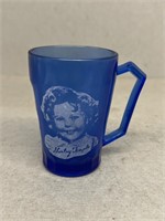 Shirley Temple cobalt blue glass