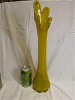1970's Tall Yellow Specimen Vase 18" tall