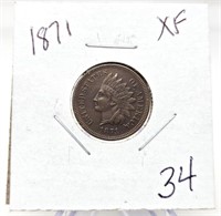 1871 Cent XF