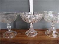 (3) Antique Pattern Glass Compotes