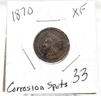 1870 Cent XF (Corrosion Spots)