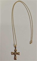 14KT Gold, Diamond, Ruby & Sapphire Necklace