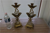 2 brass candleholders