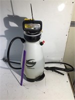 Garden sprayer stool and crutches