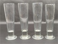 Set of Four Clear Beer Glasses