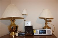 Lamps, Vintage Radio, Clocks, Small Heat Unit