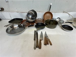 16 PIECES  COOK WARE AND KNIVES