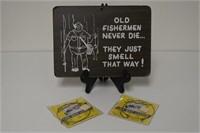Live Bait Feeders & Old Fishermen Sign