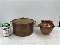 Copper cooking pot and copper vase