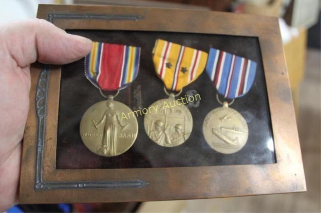 MILITARY MEDALS IN DISPLAY