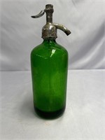 VINTAGE SYFON GOOD HEALTH GREEN GLASS SELZTER