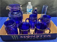 Blue Glass & Mugs