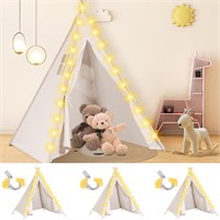 3 PCS Kids Teepee Tent with Star Lights