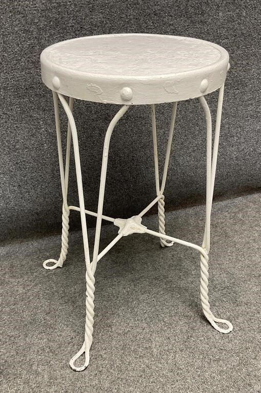 Vintage Painted Metal Bar Stool