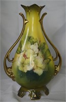 RS Prussia Hand Painted White Flower 9" Vase
