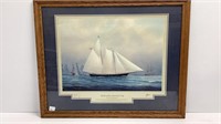 Yachts of the Americas Cup print of Schooner,