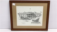 The White House and North Portico,Wash DC pen and