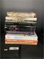 8 Hardcover Books, Health, Winston Churchill.