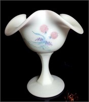 VINTAGE FENTON ART GLASS SATIN CUSTARD PEDESTAL