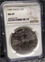 1996 NGC MS69 American Liberty Silver Eagle