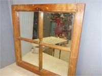 Antique Pine Window Mirror