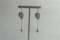 926 Sterling Silver Leaf Earrings