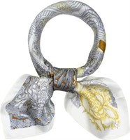 ANDANTINO 27' Silk Scarf - Black/Grey/Silver