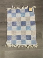Vintage Hayim Co Plaid Woven Rug