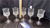 5 Longchamp Crystal 6 1/2" Goblets