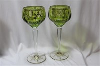 A Pair of Green Glass Goblet