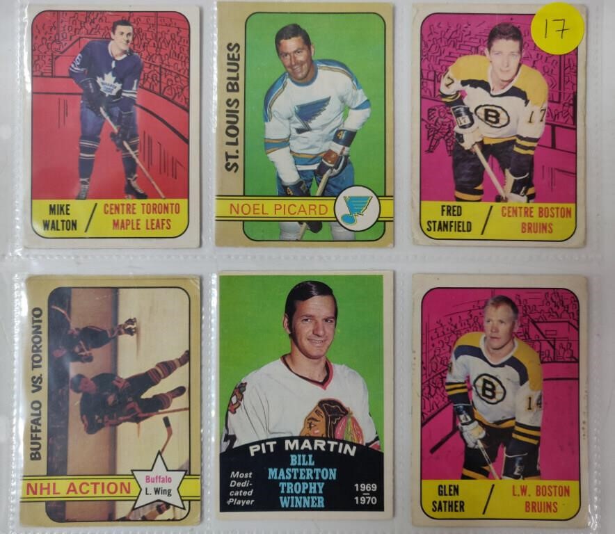 6 Vintage OPC Hockey Cards