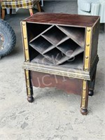 small modern wine cabinet w/ brass accents