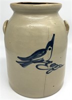 Antique 3gal Bird Decorated Stoneware Crock