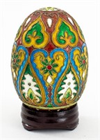 Cloisonne Gilt Metal Egg, 20th C.