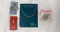 Lucky Feather Necklace, Charms & Good Luck Turtle