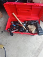 PLASTIC TOOL BOX, SNAPON DRILLS,ELEC STAPLER, MISC