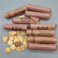 9 ROLLS 1960'S BU PENNIES