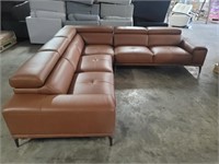 Lillian August - 3 PC Brown Leather Sectional