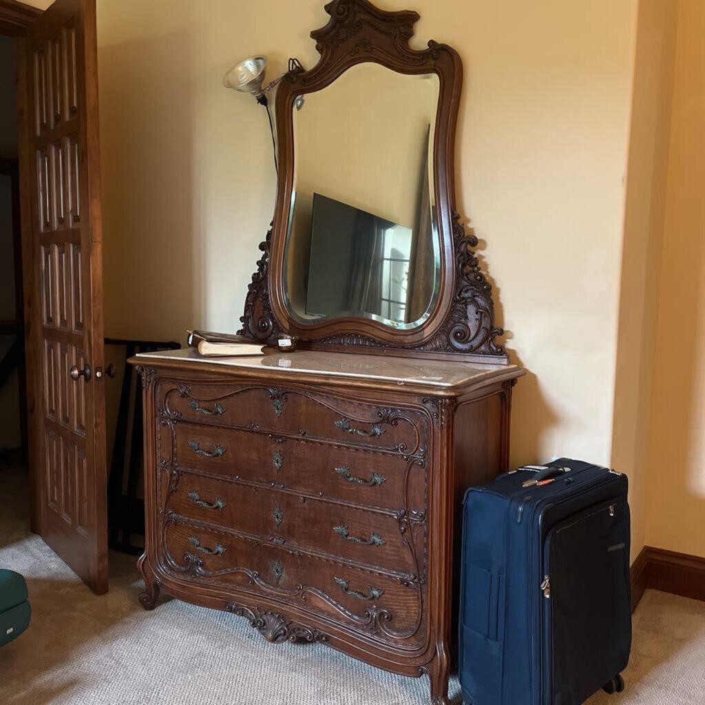 Antique French Chest w/ Mirror